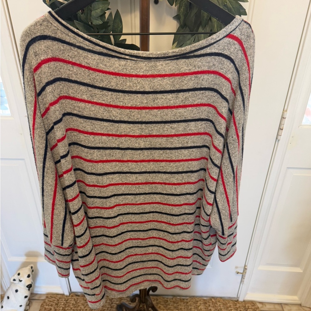 Botanique Stripe Soft Top Shirt LS M Oversized - Picture 2 of 8